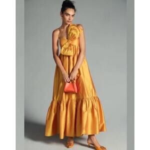 Anthropologie Atsu Golden Bow Midi Dress Small